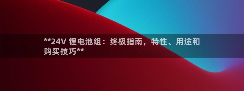 尊龙最经典的三个角色：**24V 锂电池组：终极指南，特性、用途和
购买技巧**