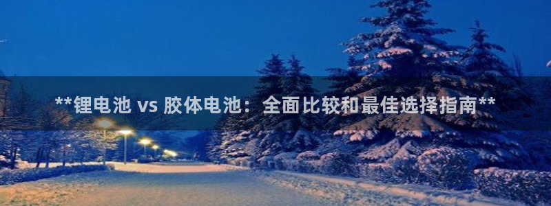 尊龙凯时几百万怎么下：**锂电池 vs 